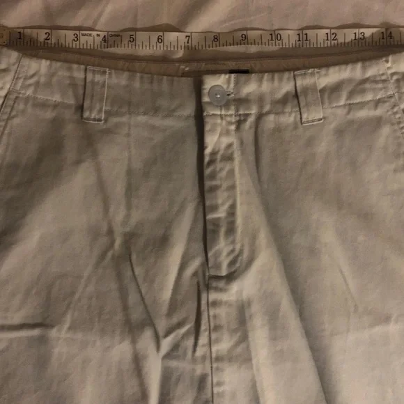 90s Vtg Gap Womens 8 Clean Cut Beige Khaki Knee Length Skirt Pockets 100% Cotton - Picture 2 of 5